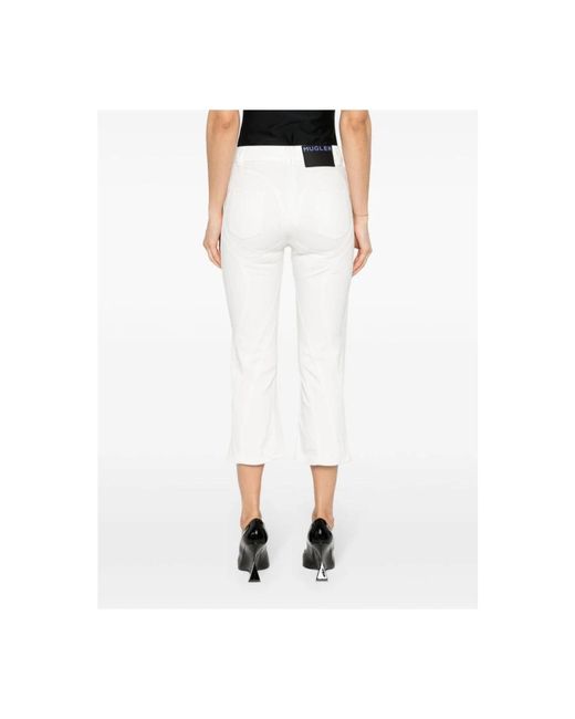Mugler White Cropped Trousers