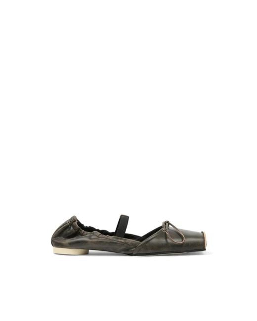MM6 by Maison Margiela Black Flat Sandals