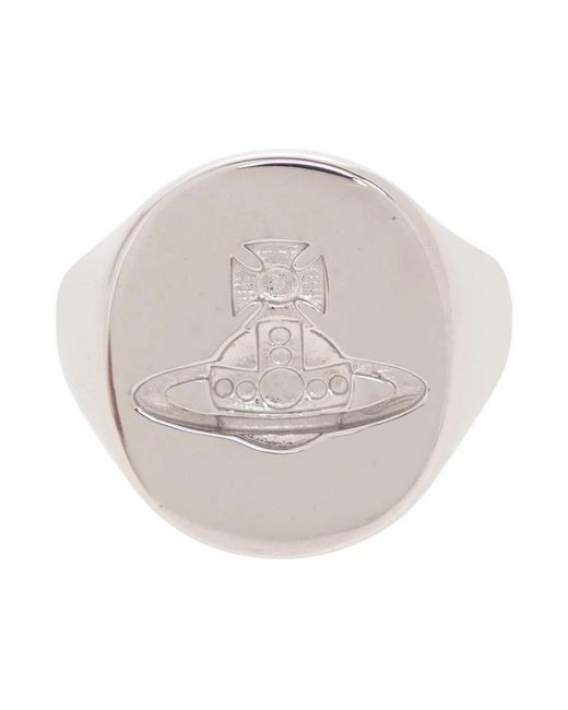 Vivienne Westwood Accessoires ,Grijs ,Seal Ring in het White