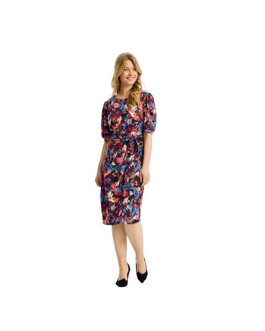 iN FRONT Red Rosy Dress Mit 1/2 Ärmeln
