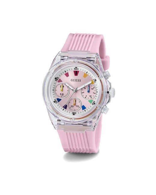 Cronografo athena rosa orologio in silicone di Guess in Pink