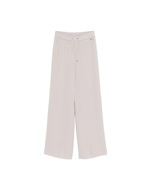 Herno Broeken ,Wit ,Polyester Drawstring Broeken in het Gray