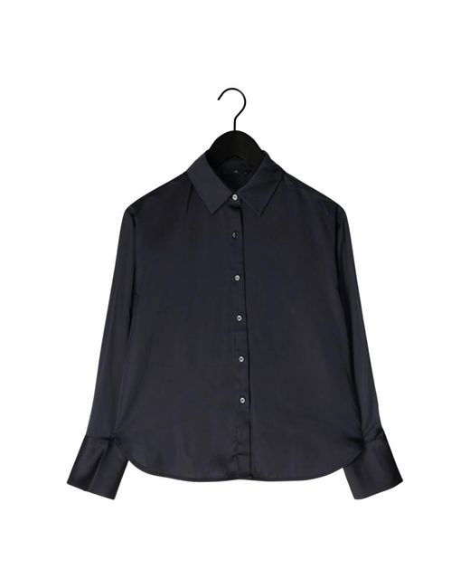WITHBLACK Overhemden ,Blauw ,Polyester Sateen Ls Shirt in het Blue