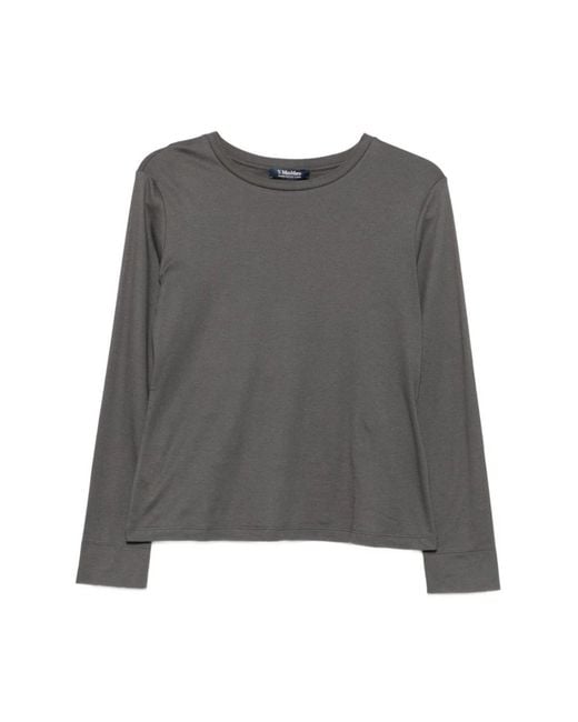 Max Mara Gray Long Sleeve T-Shirts
