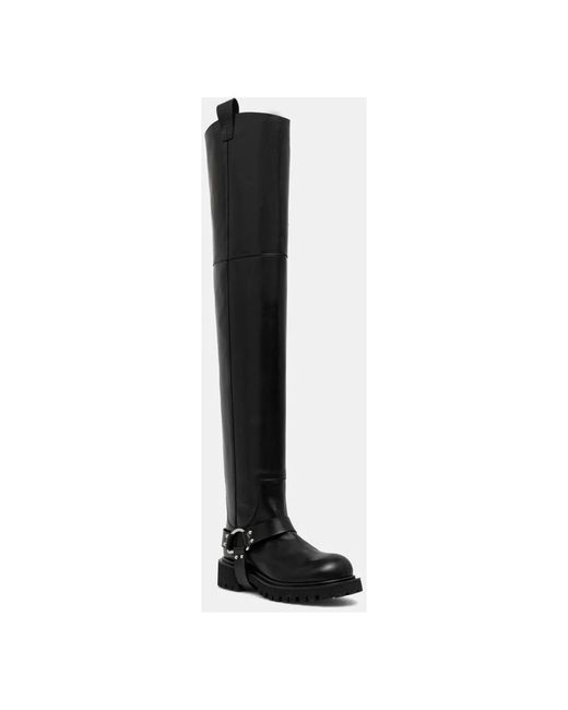 MSGM Black Overknee-Stiefel Mit D-Ring