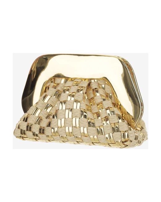 THEMOIRÈ Metallic Schultertasche Mit Gewebtem Muster Goldfarbe