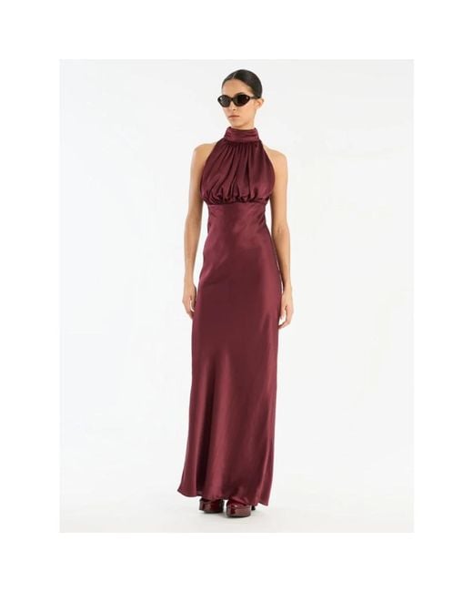 ROTATE BIRGER CHRISTENSEN Red Rotes Maxikleid Mit Halterneck