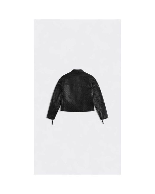 Daily Paper Structured Leather Jacket in het Black voor heren