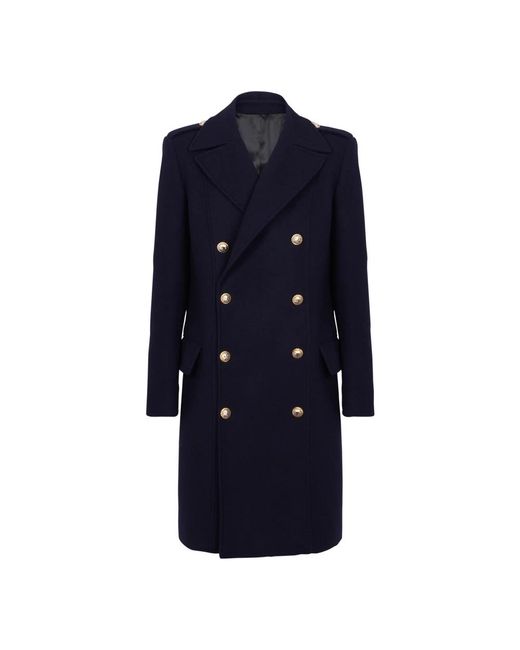 Balmain Jassen ,Blauw ,Wol Jas Van Gevilt Dubbelzijdig Wol in het Blue voor heren