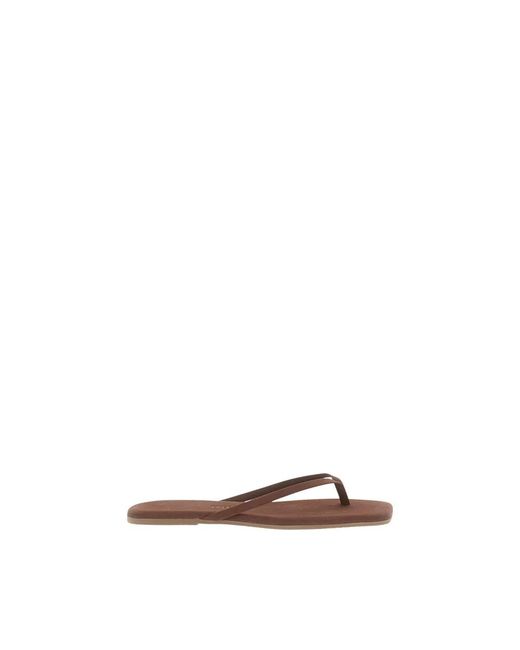 TKEES Brown Square Toe Lily Suede