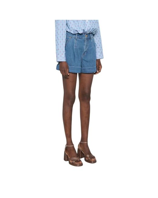 Zimmermann Korte Broeken ,Blauw ,Denim Denim Tailored Shorts in het Blue
