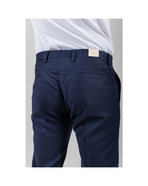BRIGLIA Blue Slim-Fit Trousers for men