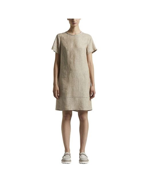 Peserico Natural Leinen Midi-Kleid