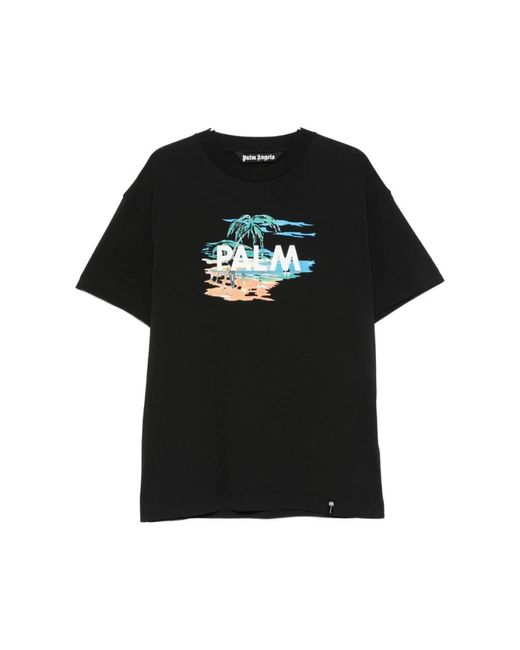 Palm Angels T-Shirt Met Ronde Hals in het Black voor heren