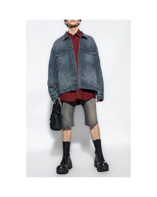 Balenciaga Blue Denim Jackets for men