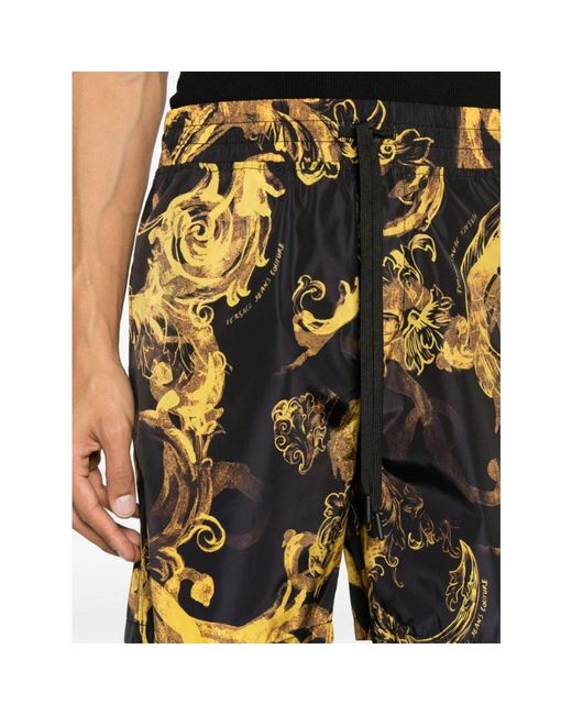 Versace Schwarze shorts pant. corti shorts in Yellow für Herren