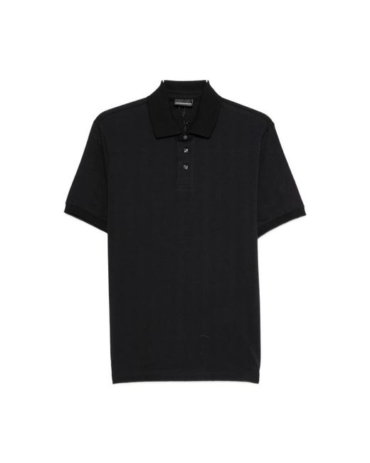 Emporio Armani Black Polo Shirts for men
