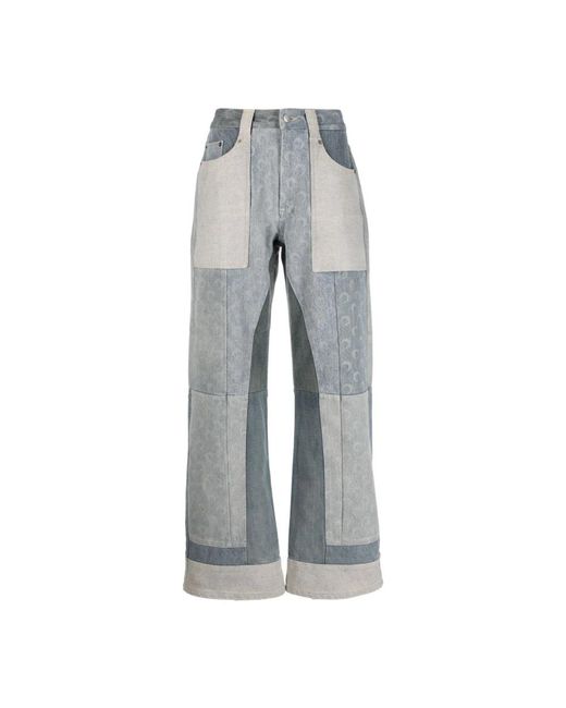 MARINE SERRE Gray Graue jeans mit stilvollem design