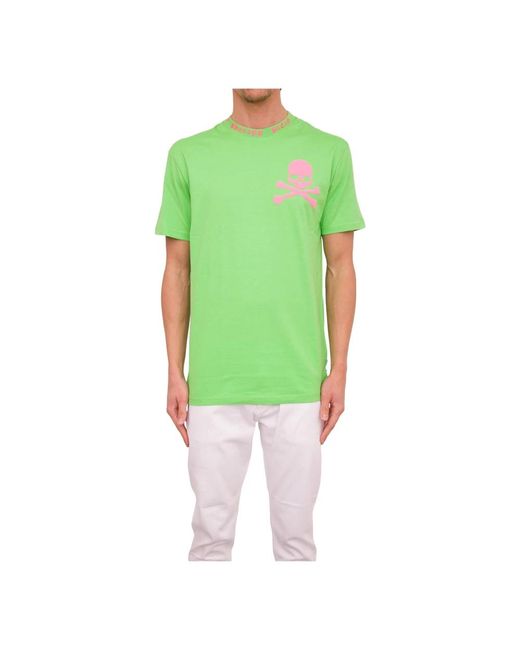 Philipp Plein Skull&bones rundhals t-shirt in Green für Herren