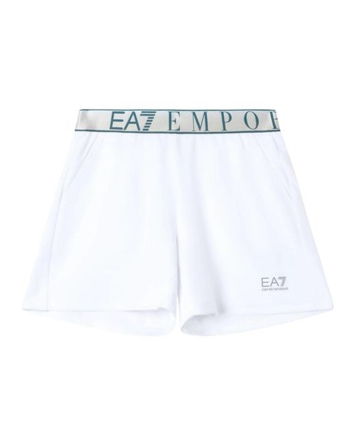 EA7 White Short Shorts