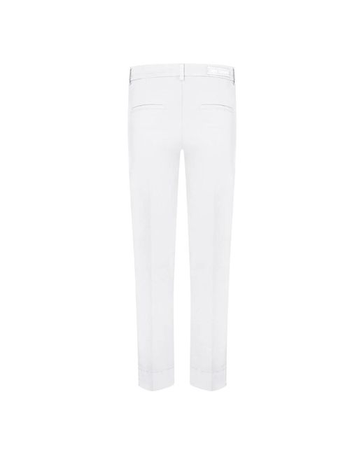 Cambio White Slim-Fit Trousers