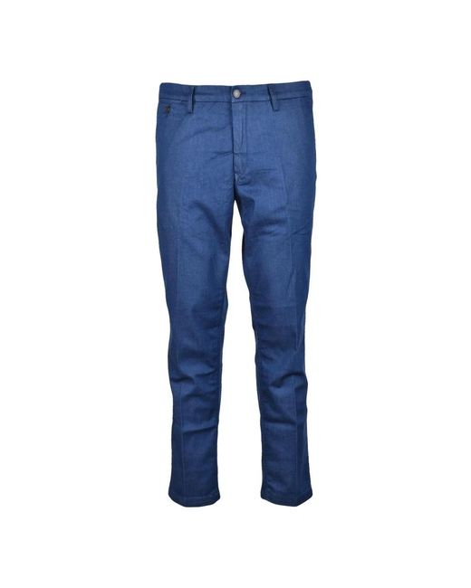 Replay Blue Straight Trousers for men