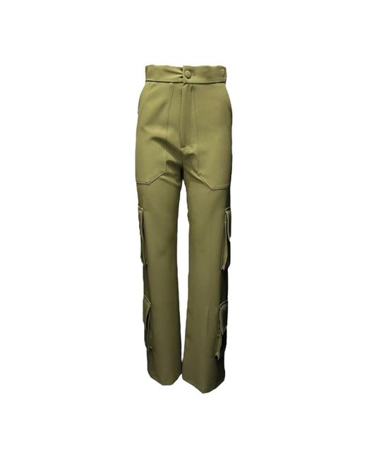 Giulia N Couture Green Straight Trousers