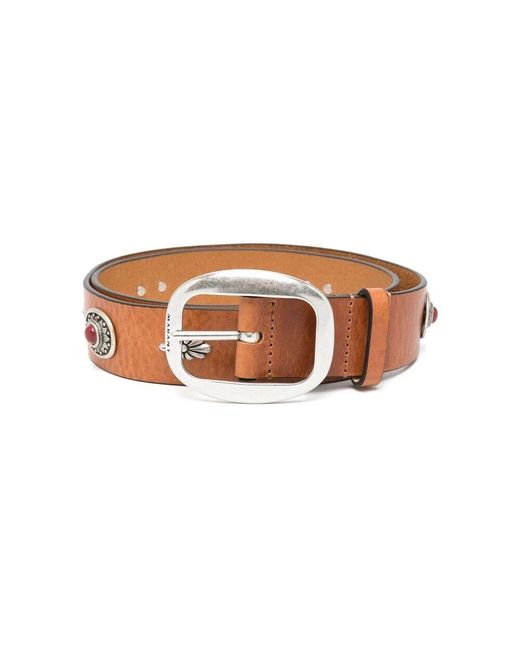 Isabel Marant Brauner ledergürtel mit silber-hardware in Brown für Herren