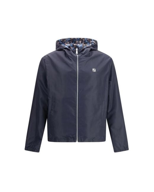 Fendi Wendbare K-Way Jacke in Blue für Herren
