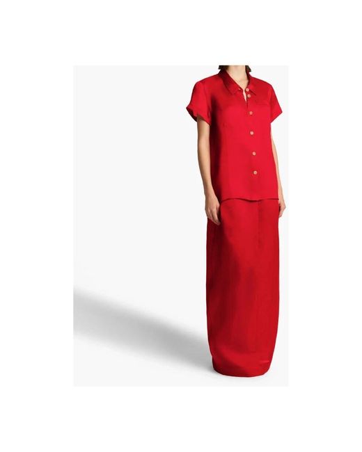 Khaite Red Rotes Seidenkleid