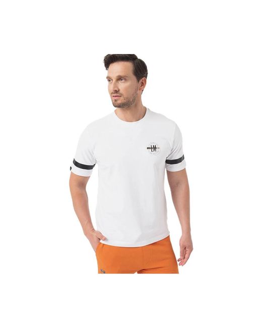 T-shirt jersey con logo e stampe in gomma di La Martina in White da Uomo