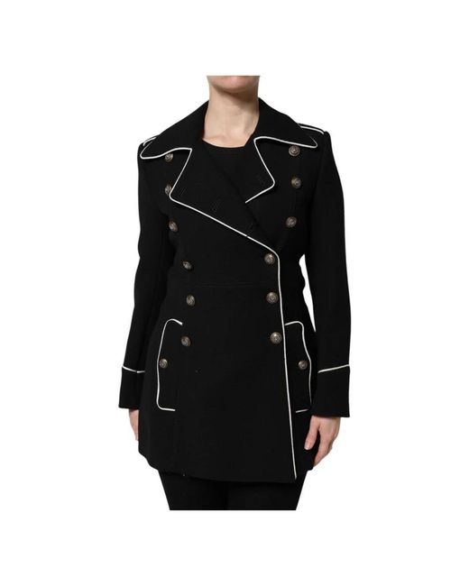 Dolce & Gabbana Black Schwarzer Woll-Doppelreihiger Blazer