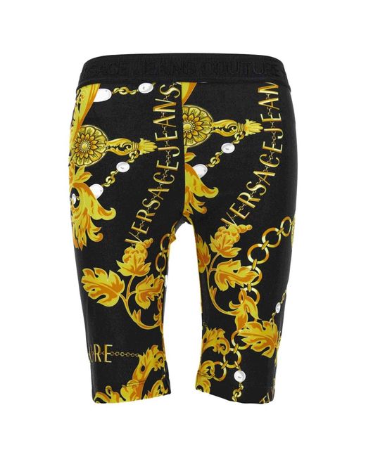 Baroque couture pantalones cortos de ciclismo Versace de color Yellow