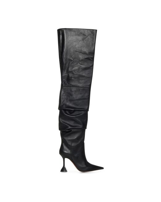 AMINA MUADDI Black Over-Knee Boots