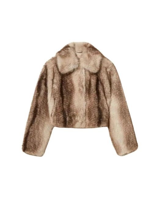 Twinset Brown Faux Fur & Shearling Jackets