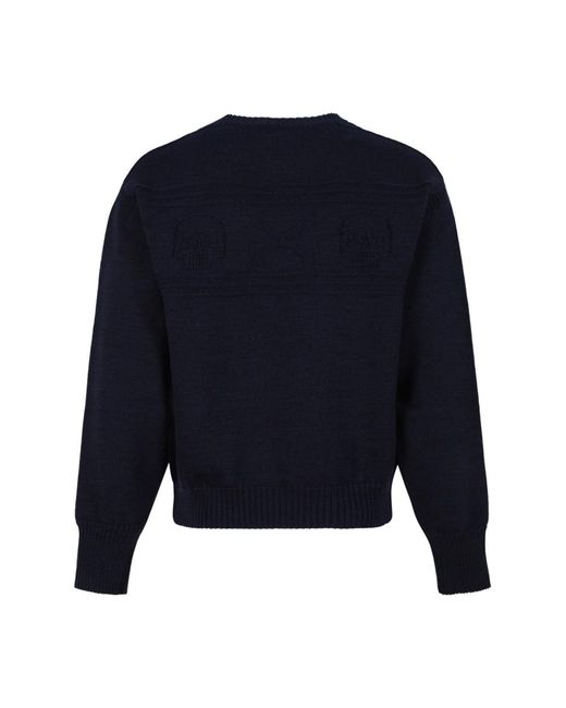 McQueen Blue Round-Neck Knitwear for men