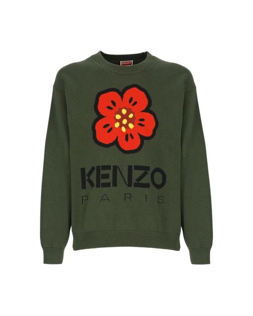 KENZO Round-neck knitwear in Green für Herren