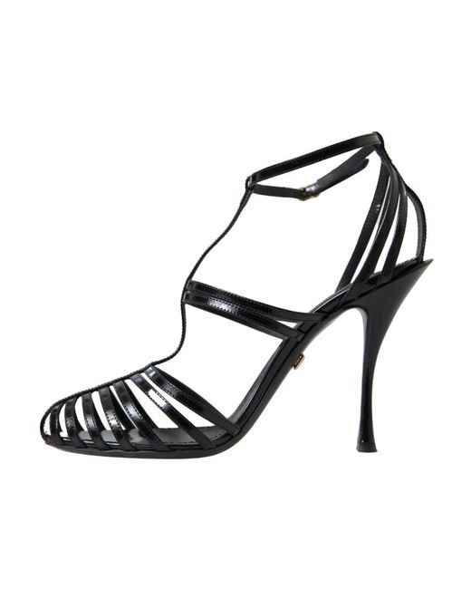 Dolce & Gabbana Black Schwarze stiletto-sandalen