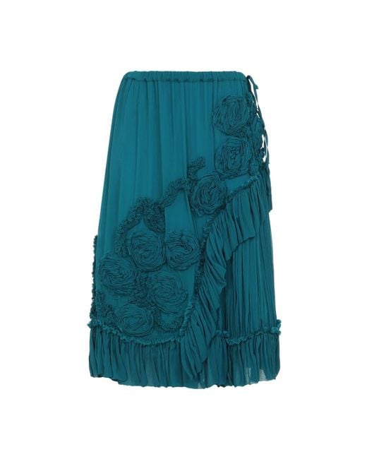 Dries Van Noten Blue Midi Skirts