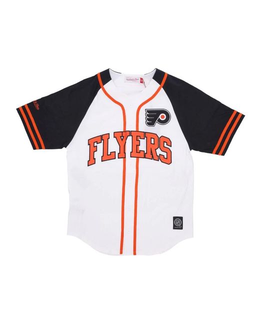 Mitchell & Ness Fitness ,Veelkleurig ,Katoen Nhl Oefendag Knoopsluiting Jas in het Red voor heren