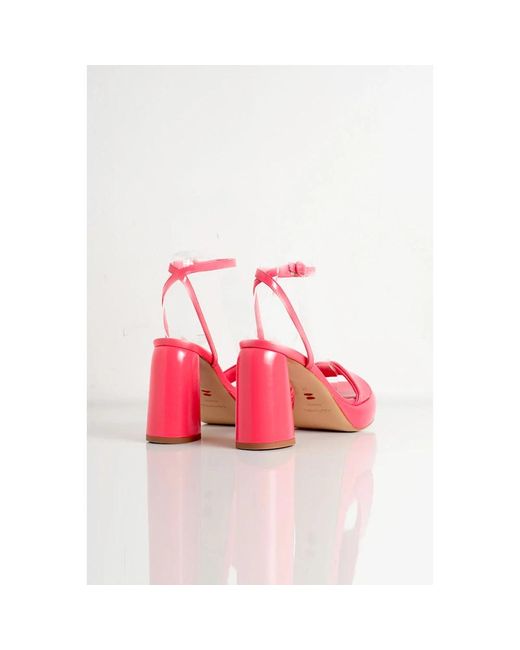 Halmanera Pink Leder plateau sandale erika