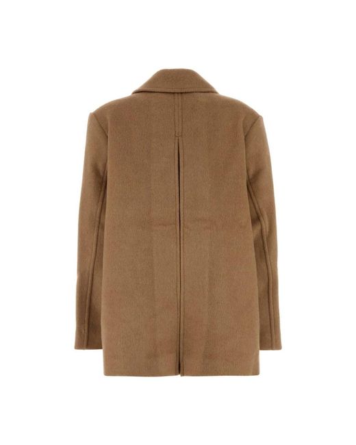 Ganni Brown Double-Breasted Coats