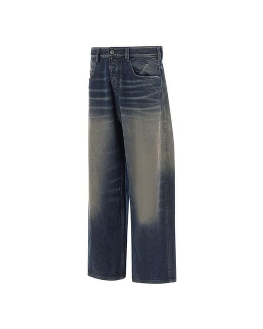DIESEL Blue Wide Jeans for men