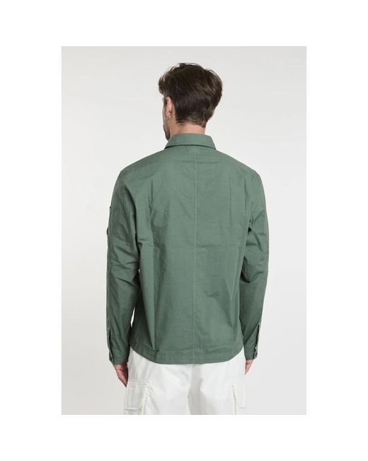 C P Company Langarm-knopfleiste-hemd in Green für Herren