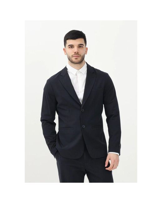 ARMANI EXCHANGE Blaue einreiher-jacke zeitgemäßes design in Blue für Herren