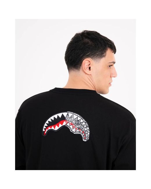 Sprayground Black Long Sleeve T-Shirts for men