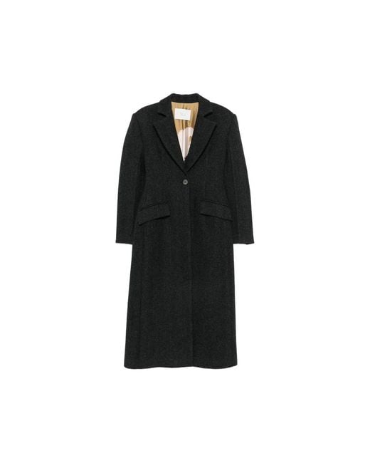 Tela Black Single-Breasted Coats