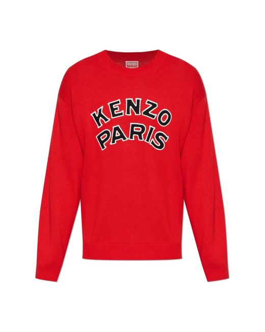 KENZO Paris Emblem Pullover in Red für Herren