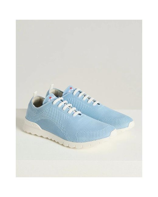 Kiton Schoenen ,Blauw ,Katoen Fits Knit Cotton Sneakers in het Blue voor heren