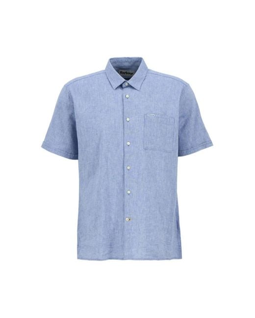 Barbour Blue Short Sleeve Shirts for men